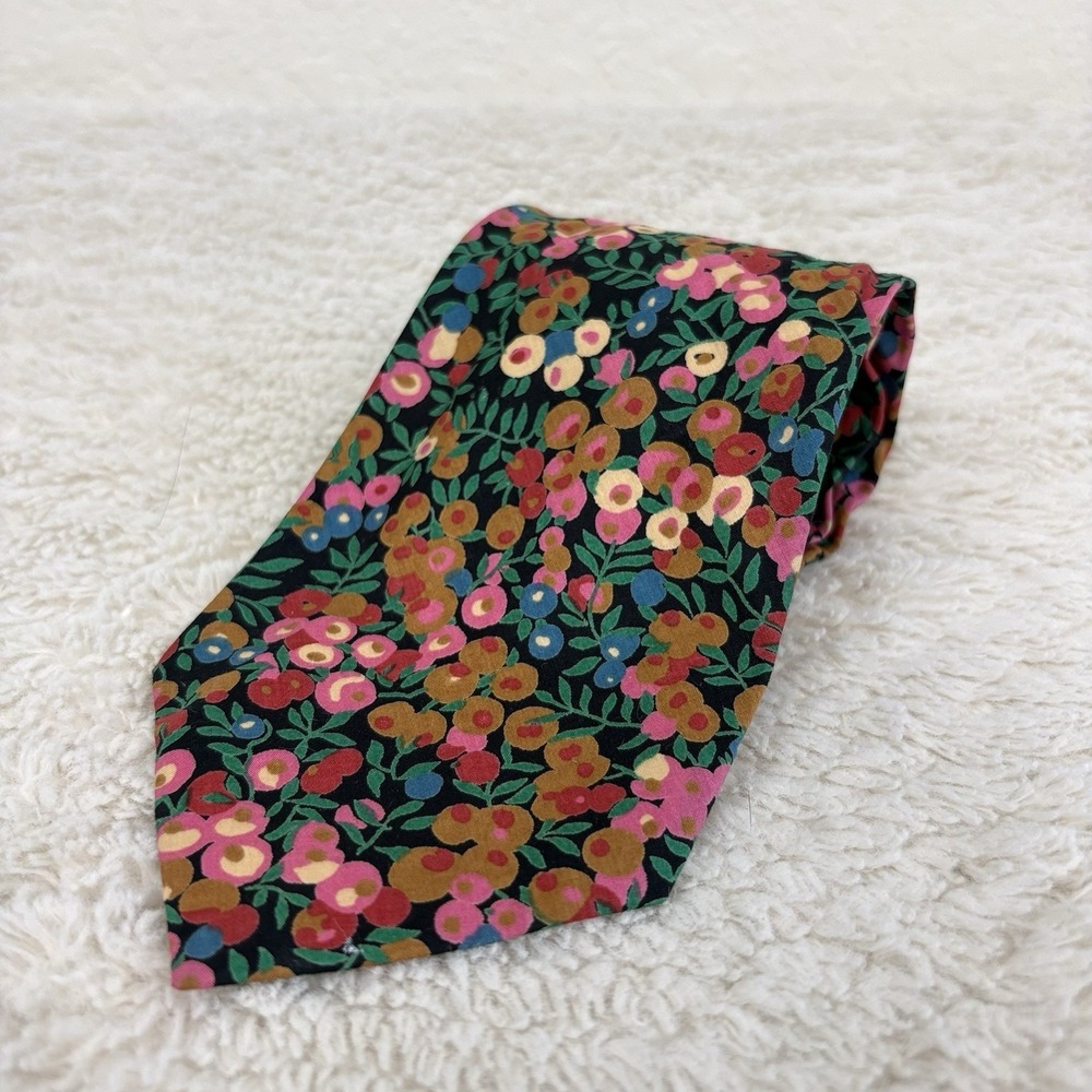 Vintage Liberty Of London Tana Lawn Mens Floral Neck Tie Cotton Spring Colorful